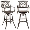 Care-4-Home-LLC-Accent-Patio-3-Piece-Bar-Bistro-Set-Round-Table-And-2-Swivel-Chairs-With-Footrests-Waterproof-Aluminum-Construction-Ideal-For-Garden-Backyard-Bron-Finish-Expert-Guide-0-2
