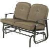 Charming-2-Person-Glider-Bench-Durable-and-Long-Lasting-Steel-Frame-Construction-Polyester-Filled-Fabrics-Perfect-For-your-Patio-and-Garden-Contemporary-Style-Light-Brown-Finish-0-2