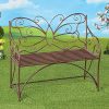 Collections-Etc-Butterfly-Outdoor-Metal-Garden-Bench-Decorative-Patio-Furniture-0-0
