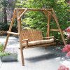 Coral-Coast-Rustic-Oak-Log-Curved-Back-Porch-Swing-and-A-Frame-Set-0