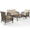 Crosley-Furniture-Tribeca-4-Piece-Outdoor-Wicker-Conversation-Set-with-Sand-Cushions-0