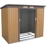 Cypress-Shop-4-x-7-Outdoor-Garden-Storage-Organizer-Shed-Tool-Patio-Gardening-House-Sliding-Door-Metal-Frame-Khaki-Holder-Hanging-0