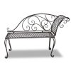 Daonanba-Elegant-Garden-Bench-Metal-Garden-Chaise-Lounge-Patio-Decoration-Antique-Brown-Scroll-patterned-0-0