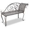 Daonanba-Elegant-Garden-Bench-Metal-Garden-Chaise-Lounge-Patio-Decoration-Antique-Brown-Scroll-patterned-0