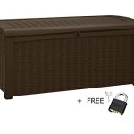 Deck-Box-for-Patio-Pool-Storage-Bench-in-Resin-110-Gallon-Extra-Large-Outdoor-Design-With-FREE-Padlock-0