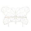 Decor-and-More-Store-Distressed-White-Iron-Butterfly-Style-Bench-Garden-Porch-Entry-0