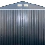 Duramax-55231-Metal-Garage-12-x-32-Metal-Storage-Shed-Off-White-with-Brown-Trim-0-0