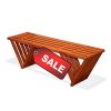 EFD-Slatted-Wooden-Bench-Light-Brown-Finish-Large-Modern-All-Weather-Garden-Patio-Outdoor-Indoor-Bench-Backless-Triangle-Legs-eBook-by-EasyFunDeals-0