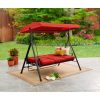 EHOME-SUPERSTORE-LLC-3-Person-Canopy-Porch-Swing-Bed-Red-Easy-Assembly-Durable-Rust-Resistant-Powder-Coated-Steel-Frame-in-Matte-Carbon-Finish-Plush-Cushions-with-Button-Tufted-Detail-on-Back-0-0