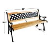 EZ-Travel-Collection-Traditional-Garden-Bench-Rustic-Patio-Porch-Bench-Park-Bench-Cast-Iron-Wood-0-0