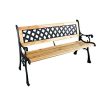 EZ-Travel-Collection-Traditional-Garden-Bench-Rustic-Patio-Porch-Bench-Park-Bench-Cast-Iron-Wood-0