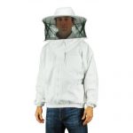 Eco-keeper-Professional-Grade-Bee-SuitsRound-hood-veilBeekeeping-Jacket-with-Veil-1-Unit-White-2X-Large-Size-0