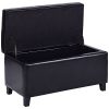 Eight24hours-32-Classic-Faux-Leather-Padded-Storage-Footrest-Footstool-Ottoman-Bench-Black-Only-0-2