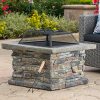 Elegant-29-Outdoor-Patio-Firepit-w-Iron-Fire-Bowl-Stone-Base-Mesh-Cover-0
