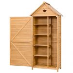 FDInspiration-70-Fir-Wood-Garden-Shed-Single-Storage-Cabinet-Galvanized-Sheet-Roof-with-Ebook-0