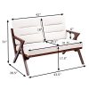 FDInspiration-Beige-435-Two-Seats-Fabric-Upholstered-Loveseat-Armchair-Sofa-Wooden-Lounge-Chair-wRemovable-Cushions-0-2