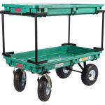 Farm-Tuff-Plastic-Double-Deck-Cart-20-Inch-by-38-Inch-Green-0