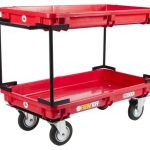 Farm-Tuff-Plastic-Double-Deck-Cart-20-Inch-by-38-Inch-Red-0