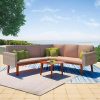 Festnight-4-Piece-Outdoor-Indoor-Garden-Sofa-Sectional-Furniture-Set-with-Coffee-Table-Poly-Rattan-Wood-Frame-Gray-0