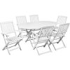 Festnight-7pcs-Folding-Patio-Dining-Set-Oval-Table-and-6-Chairs-White-Acacia-Wood-0