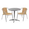 Flash-Furniture-275-Round-Aluminum-Indoor-Outdoor-Table-Set-with-2-Beige-Rattan-Chairs-0
