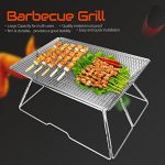 Folding-BBQ-Grill-Stainless-Steel-Portable-Folding-Barbecue-Barbecuing-BBQ-Charcoal-Grill-Shelf-Rack-Stand-for-Outdoor-Camping-Picnic-Backpack-Survival-Grill-Gift-with-Carrying-bag-177×122-x-89In-0-2