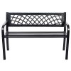 GHP-45-35-Black-Steel-Frame-PVC-Backrest-Mesh-Patio-Deck-Porch-Garden-Bench-Chair-0-0