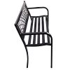 GHP-45-35-Black-Steel-Frame-PVC-Backrest-Mesh-Patio-Deck-Porch-Garden-Bench-Chair-0