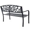 GHP-50x235x335-Steel-Frame-Cast-Iron-Backrest-Patio-Porch-Garden-Bench-Chair-0-0