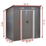 GHP-Outdoor-764Lx476Wx713H-Sturdy-and-Durable-White-and-Gray-Storage-Tool-House-0-0