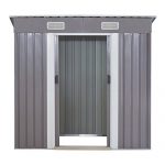 GHP-Outdoor-764Lx476Wx713H-Sturdy-and-Durable-White-and-Gray-Storage-Tool-House-0-1