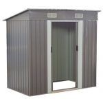 GHP-Outdoor-764Lx476Wx713H-Sturdy-and-Durable-White-and-Gray-Storage-Tool-House-0