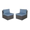 GOJOOASIS-Outdoor-Patio-PE-Wicker-Rattan-Sectional-Furniture-Conversation-Set-with-Cushion-and-Pillow-Steel-Frame-Black-0