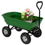 Garden-Dump-Cart-Dumper-Wagon-Carrier-Wheel-Barrow-Air-Tires-Heavy-Duty-Green-0