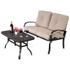 Giantex-2-Pcs-Patio-Outdoor-LoveSeat-Coffee-Table-Set-Furniture-Bench-Cushion-0