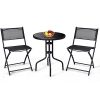 Giantex-3-Pcs-Bistro-Set-Garden-Backyard-Table-Folding-Chairs-Outdoor-Patio-Furniture-Black-0