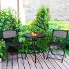 Giantex-3-Pcs-Bistro-Set-Garden-Backyard-Table-Folding-Chairs-Outdoor-Patio-Furniture-Black-0-2