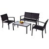 Giantex-4-PCS-Outdoor-Patio-Furniture-Set-Sofa-Loveseat-Tee-Table-Garden-Yard-Pool-Side-0