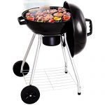 Globe-House-Products-GHP-185-Black-Porcelain-Enameled-Bowl-Lid-Kettle-Charcoal-Grill-with-Wheels-0