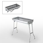 Globe-House-Products-GHP-287x13x28-Folding-SIlver-Rust-Resistant-Stainless-Steel-Charcoal-Barbecue-Grill-0-0