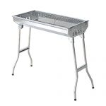 Globe-House-Products-GHP-287x13x28-Folding-SIlver-Rust-Resistant-Stainless-Steel-Charcoal-Barbecue-Grill-0