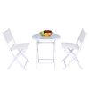 Globe-House-Products-GHP-3-Pieces-White-Sturdy-Durable-Steel-Folding-Round-Table-and-Chairs-Bistro-Set-0-0