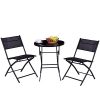 Globe-House-Products-GHP-Outdoor-3-Pcs-Black-Sturdy-Durable-Steel-Folding-Round-Table-and-Chairs-Set-0