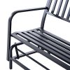 Globe-House-Products-GHP-Outdoor-505-Wx26-Dx35-H-Powder-Coated-Steel-Freestanding-Swing-Glider-Bench-0-0