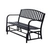 Globe-House-Products-GHP-Outdoor-505-Wx26-Dx35-H-Powder-Coated-Steel-Freestanding-Swing-Glider-Bench-0