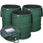 GloryTec-3-Pack-Collapsible-Garden-Bag-45-Gallons-Each-Heavy-Duty-Gardening-Container-Comparative-Winner-2018-Reusable-Trash-Can-for-Leaf-Lawn-and-Yard-Waste-Premium-Bagster-0