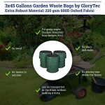 GloryTec-3-Pack-Collapsible-Garden-Bag-45-Gallons-Each-Heavy-Duty-Gardening-Container-Comparative-Winner-2018-Reusable-Trash-Can-for-Leaf-Lawn-and-Yard-Waste-Premium-Bagster-0-2