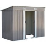 Goplus-Galvanized-Steel-Outdoor-Garden-Storage-Shed-4-x-8-Ft-Heavy-Duty-Tool-House-WSliding-Door-0-1