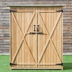Goplus-Outdoor-Storage-Shed-Tilt-Roof-Wooden-Lockable-Storage-Unit-Fir-Wood-Cabinet-for-Garden-with-Two-Doors-0-0