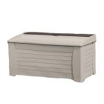 Gorgeous-Water-Weather-Resistant-Solid-Resin-Plastic-Indoor-Outdoor-127-Gallon-Storage-Deck-Box-Beautiful-Earthtone-Light-Taupe-Color-Lightweight-Portable-Durable-Seats-Three-Deep-Storage-Bin-Tray-0